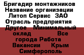 Бригадир монтажников › Название организации ­ Литоп-Сервис, ЗАО › Отрасль предприятия ­ Другое › Минимальный оклад ­ 23 000 - Все города Работа » Вакансии   . Крым,Симферополь